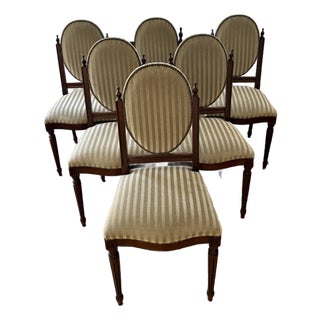 Vintage 1930’s Mohair Set of 6 Dining Chairs For Sale