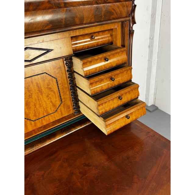 Biedermeier Oak and Mahogany Secretaire, 1860s For Sale - Image 11 of 18