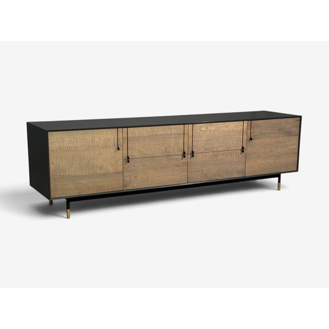 2010s Bddw, Modern Sideboard, Ebonized Wood, Tiger Maple, Bronze, Usa, 2015 For Sale - Image 5 of 12