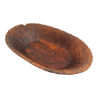 Large Hand-Carved Tribal Wooden Bowl from the Batak of Sumatra For Sale
