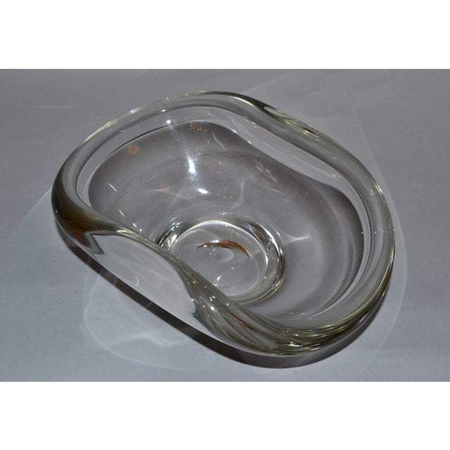 American Vintage Heavy Hand Molded Crystal Glass Clear Art Glass Bowl Fostoria For Sale In Miami - Image 6 of 11