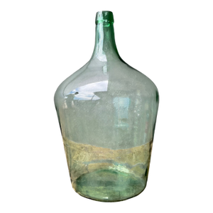 Vintage Green Glass Demijohn Bottle