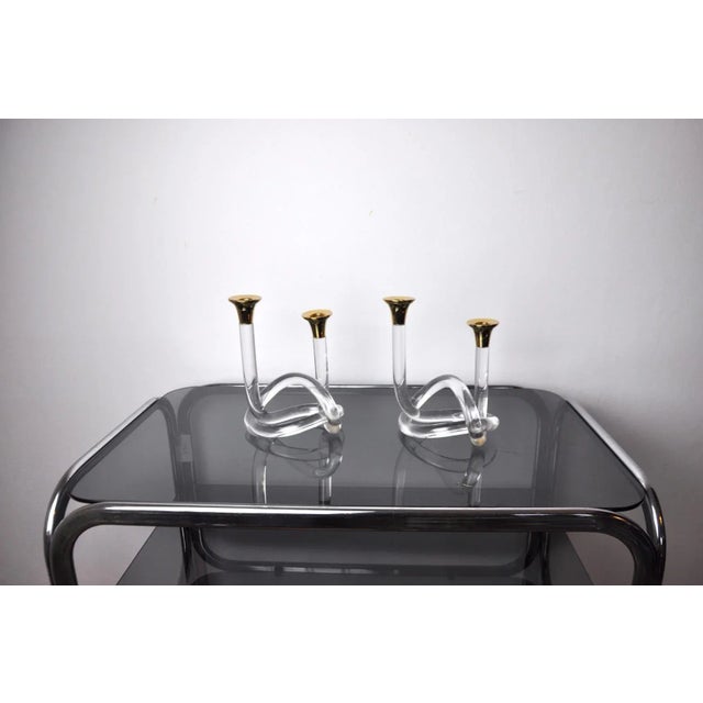 Acrylic Candle Holders by Dorothy Thorpe, 1970s, Set of 2 For Sale - Image 4 of 6
