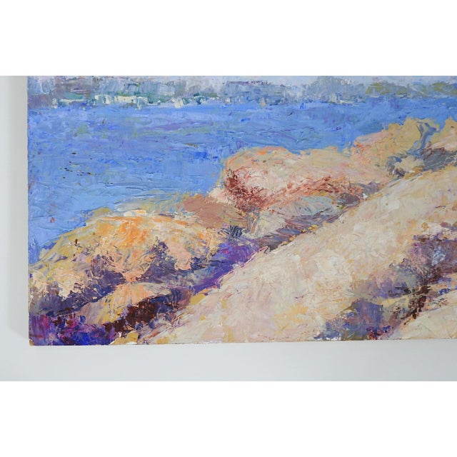 Early 21st Century Early 21st Century Plein Air Impressionist Coastal Landscape Painting For Sale - Image 5 of 7