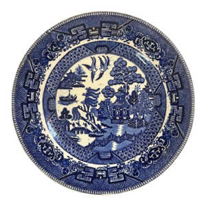 Antique Blue & White Staffordshire "Willow" Transferware Plate