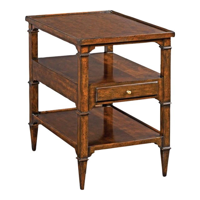 Woodbridge Furniture Marseille Chairside Table, Bordeaux Finish For Sale