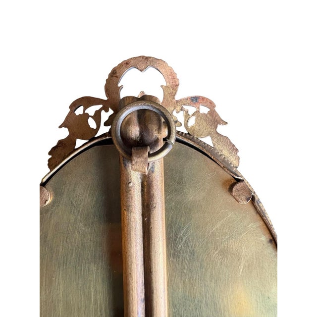 Antique French Oval Brass Picture Frame With Ornate Rococo Detail, Circa 1920 For Sale In Philadelphia - Image 6 of 10