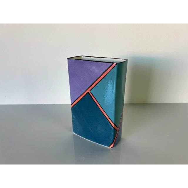 80's Postmodern Art Ceramic Vase , Signed For Sale - Image 4 of 8
