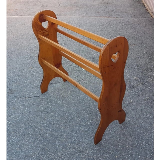 Vintage Solid Pine Quilt or Blanket Rack For Sale In Washington DC - Image 6 of 10