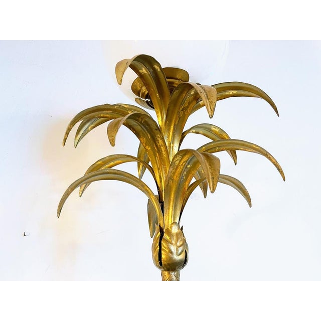 Large Floor Lamp with Pineapple in Gilded Metal, 1970s For Sale - Image 11 of 14