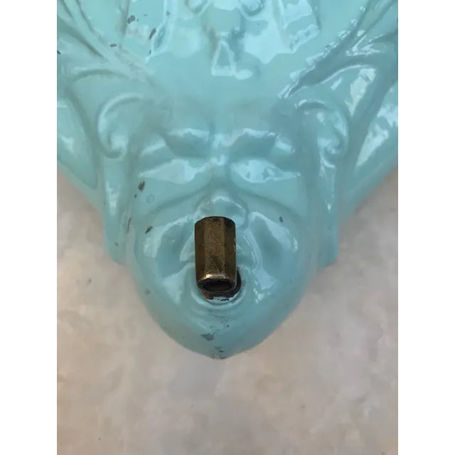 Baby Blue Antique French Lavabo Fountain-A Pair For Sale - Image 8 of 11