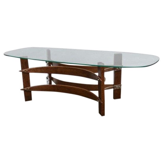 MidCentury Curved Wood & Lucite Coffee Table Chairish
