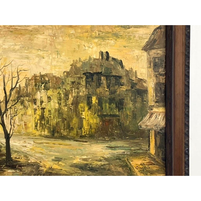 Textile Cragoni – Large Urban Cityscape, Original Oil on Canvas For Sale - Image 7 of 16