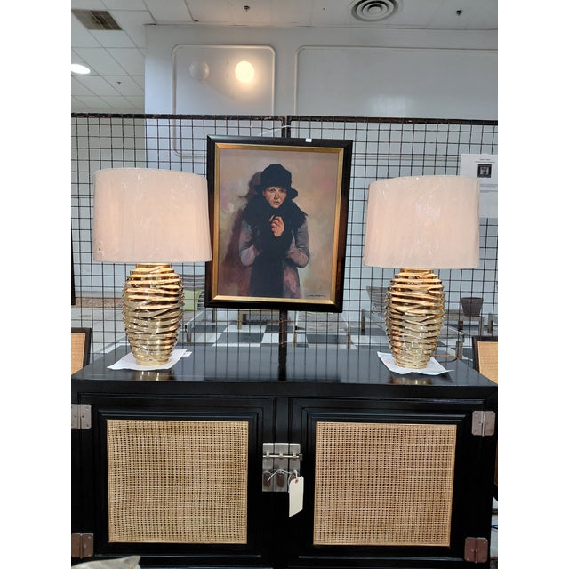 Vaughan "Bologna" Unlaquered Brass Table Lamps restored - a Pair For Sale - Image 10 of 10