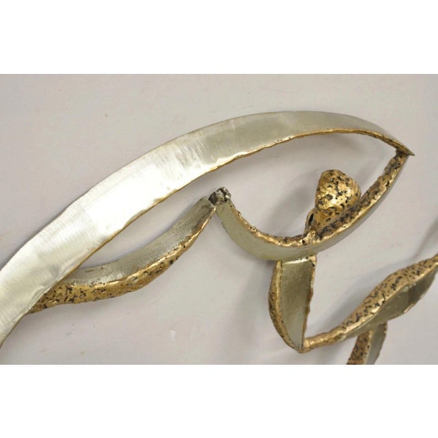Colbert Collins 1980s Steel Metal Brutalist Ribbon Dancers Wall Art Sculpture For Sale - Image 9 of 12