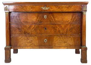 Italian Wooden Chest of Drawers or Dresser with Bronze Friezes, 1800s