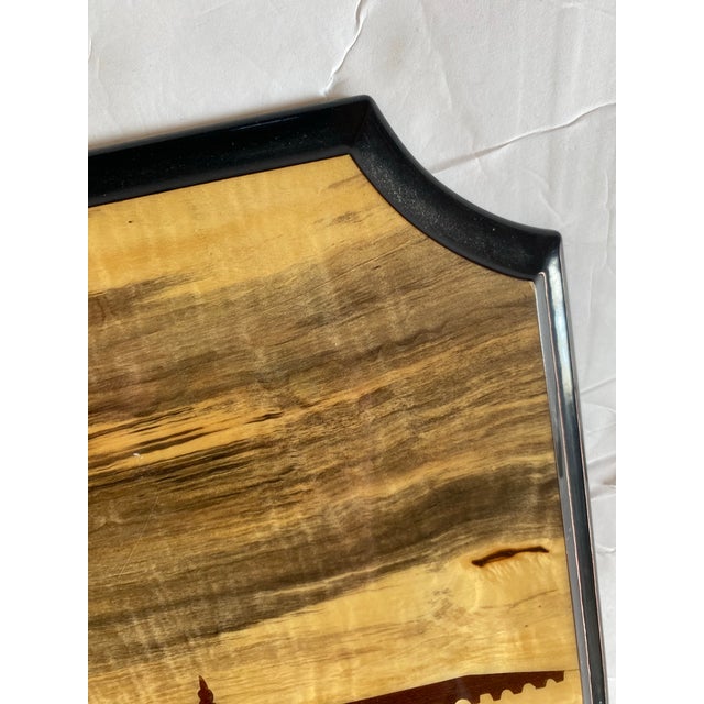 Mid-Century Modern Wood Marquetry /Wall Art Venice Italy For Sale In Baltimore - Image 6 of 12