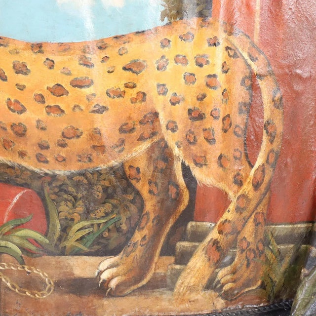 Mid Century Ghost Drapery Console With Painted Leopard by Reginald Baxter For Sale In West Palm - Image 6 of 11