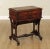 High Quality Exceedingly Rare Solid Walnut Sewing Cabinet Work Table with Inlaid Top, Two Dovetailed Drawers and Felt-...