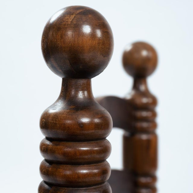 Low Oak Woven Straw Chair by Charles Dudouyt, 1940s For Sale - Image 4 of 10