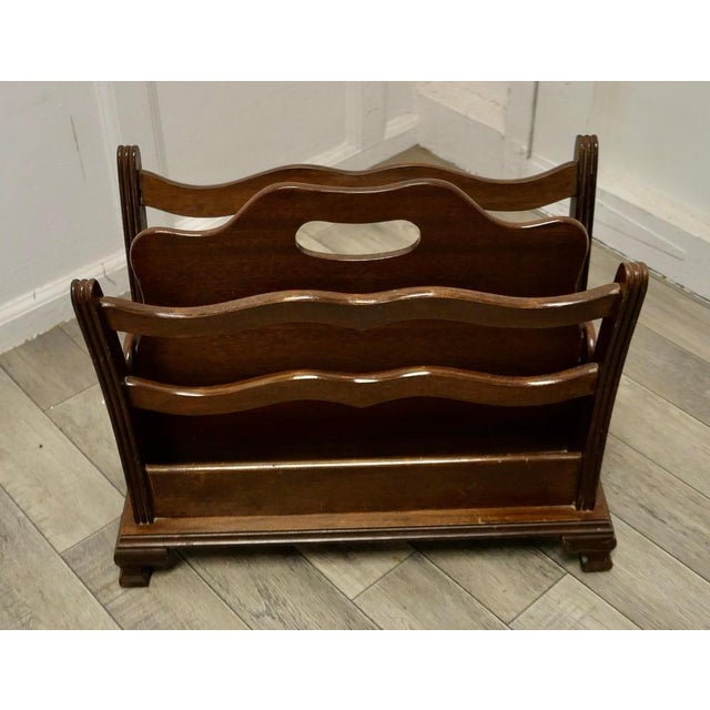 Walnut Canterbury Magazine Rack, 1950s For Sale - Image 3 of 8