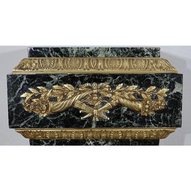 Gold 19th Century Louis XVI Style Marble Column For Sale - Image 8 of 18