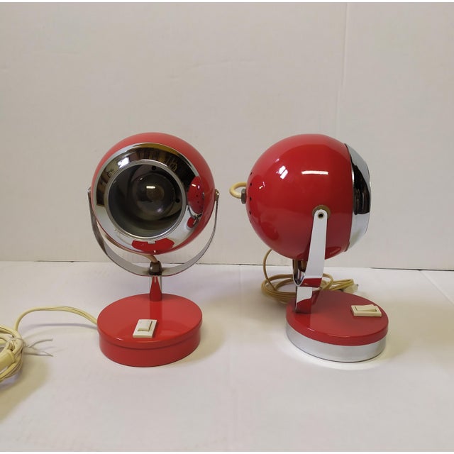 Space Age Metal Table Lamps from Reggiani, 1970s, Set of 2 For Sale - Image 3 of 6