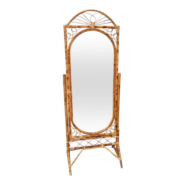 Vintage Rattan Full Length Mirror Chairish