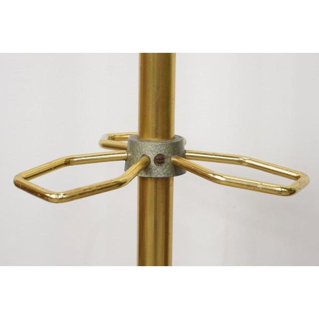 Mid-Century Modern Vintage Coat Rack in Brass, Metal and Cast Iron, 1950s For Sale - Image 3 of 6