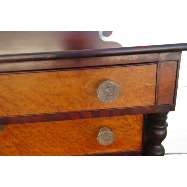 Empire Late 1800s Burlwood Two Tones Dresser Chest of Drawers 5872 For Sale - Image 12 of 12