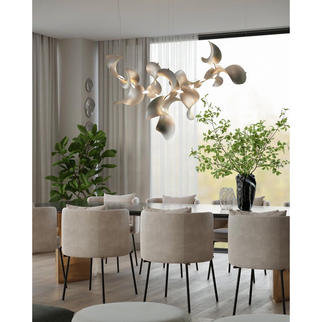 Metal Dune 6 Cluster Pendant Light with Silver Anodized Shades by Daniel Becker For Sale - Image 7 of 9
