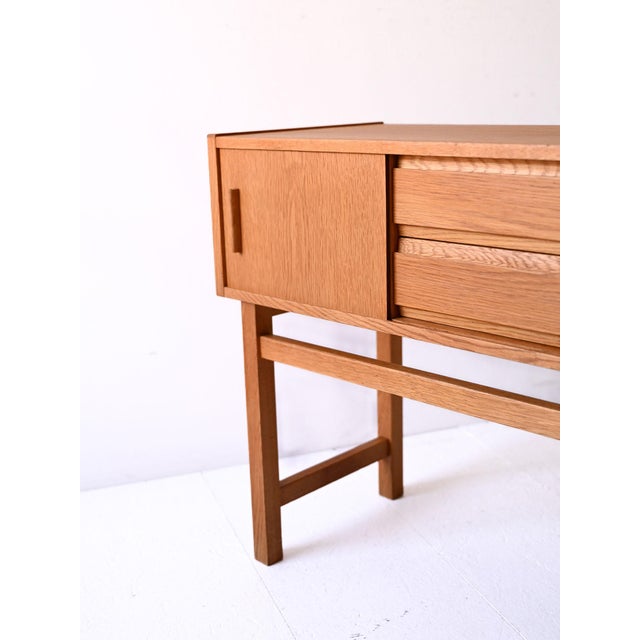 Brown Vintage Scandinavian Sideboard in Light Teak, 1960s For Sale - Image 8 of 10