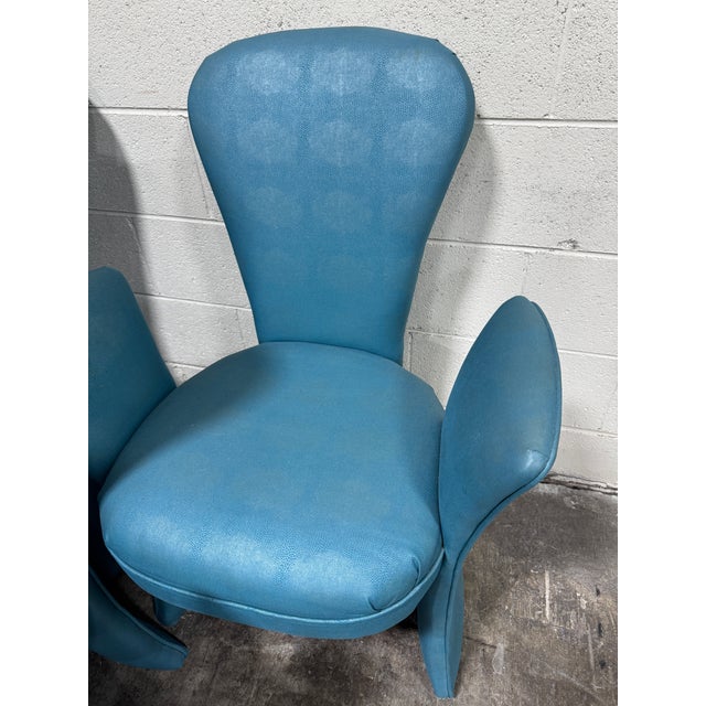 Wood Post Modern Wing Dining Chairs - Set of 6 For Sale - Image 7 of 11