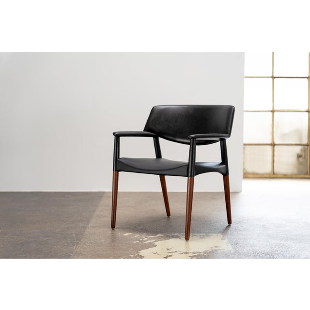 Leather Armchair by Ejnar Larsen and Aksel Bender Madsen for Willy Beck, 1949 For Sale - Image 11 of 11