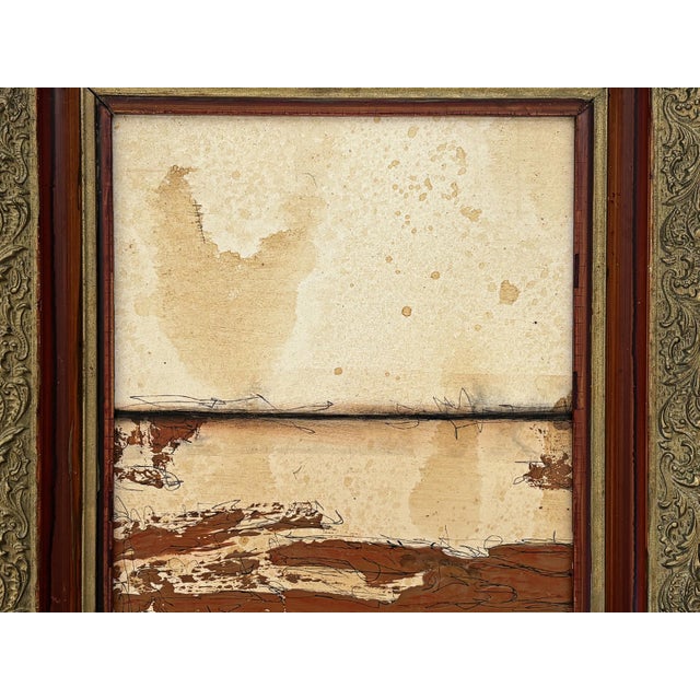 “Phoenix” Brown Abstract Art in Antique Frame, Southwest Wall Art by JTS For Sale In Minneapolis - Image 6 of 10