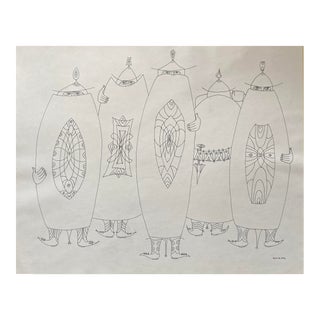 John Risley Knights and Shields Drawing For Sale