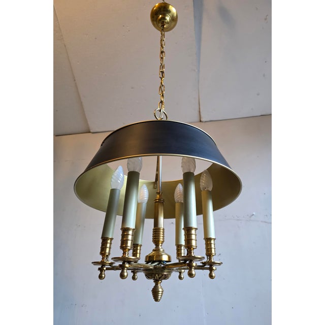 Chandelier in Brass and Lacquered Metal, 1970s, in Very Good conditions. Designed 1970 to 1979 Up to 250V (Europe/UK...