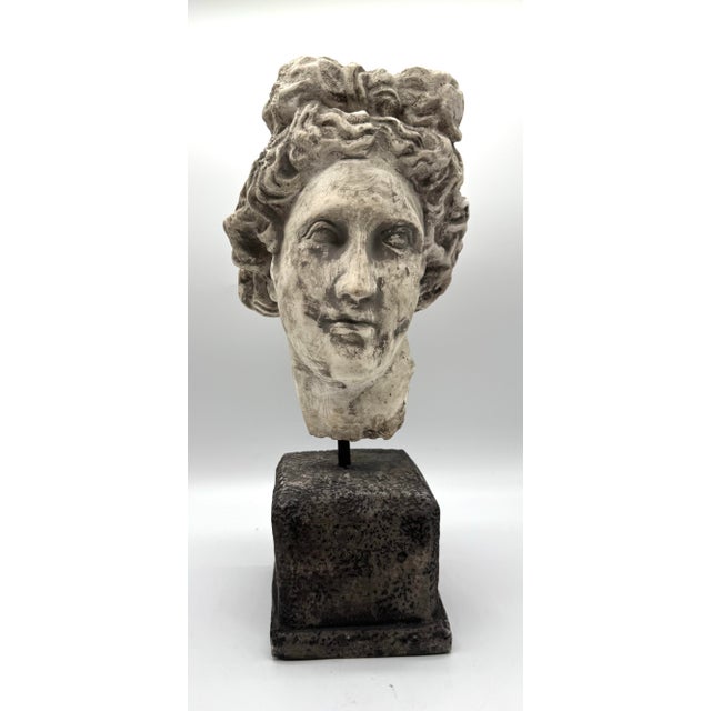 Late 20th Century Attila’s Classical Fragment Head Sculpture on Pedestal - Reproduction For Sale In Philadelphia - Image 6 of 8