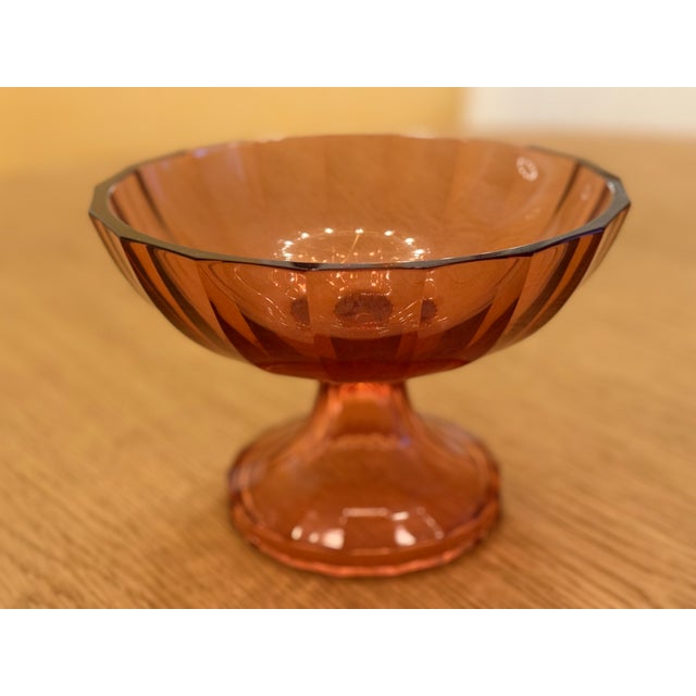 This beautiful Rose colored facet-cut pedestal bowl was originally designed in 1923 by the renowned designer Josef...