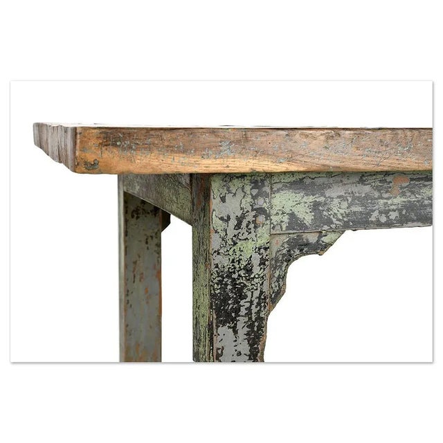 Vintage Patinated Wood Desk For Sale - Image 4 of 6