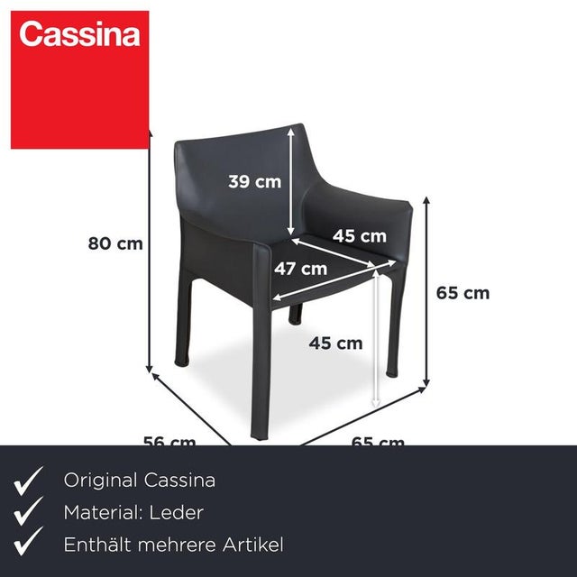 Modern CAB 413 Chairs in Grey Leather by Mario Bellini for Cassina, Set of 8 For Sale - Image 3 of 18