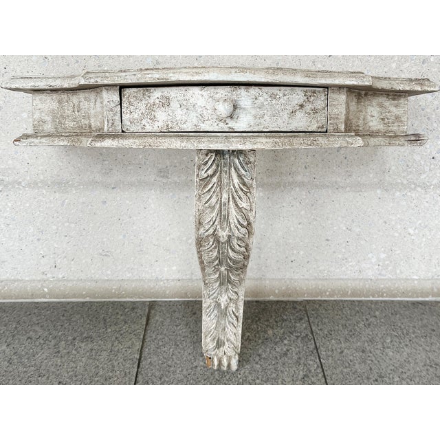 White-Painted Wood Wall Shelves With Serpentine Brackets - A Pair For Sale - Image 4 of 13