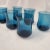 1960s Mid-Century Small Blue Glasses With Curvy Shape- Set of 6 For Sale - Image 5 of 8