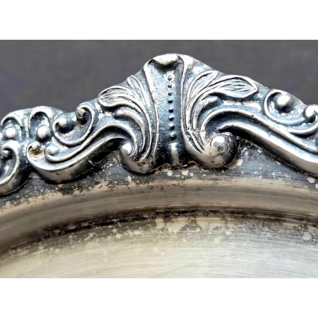 Vintage Silver Plated Pedestal Cake Stand by Sheridan Silver For Sale - Image 14 of 14