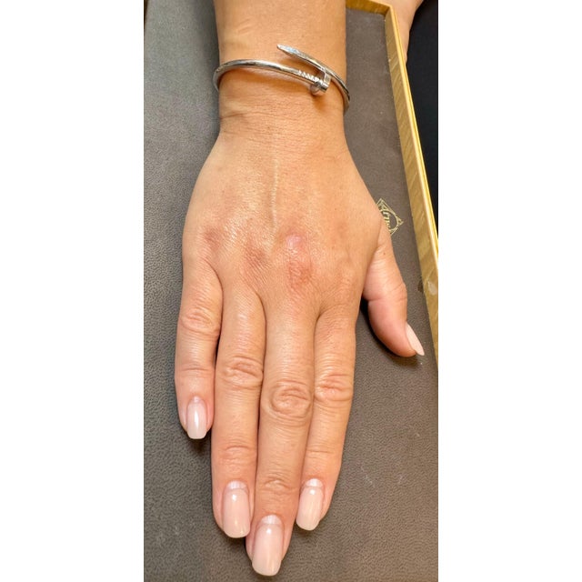 Cartier JUSTE UN CLOU BRACELET 17 Nail PRQ613 18kt White Gold AU750 AUTHENTIC For Sale - Image 12 of 18