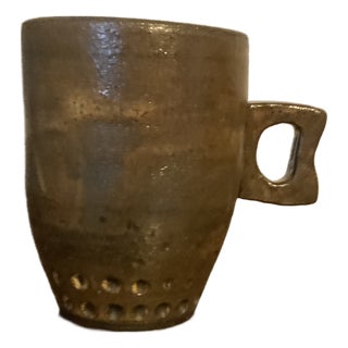 Wabi-Sabi Studio Art Pottery Tapered Cup With Dimpled Base For Sale