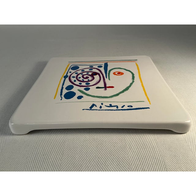 1990s Picasso Style Living “The Heart” Ceramic Trivet Plate For Sale - Image 9 of 9