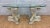 Vintage Neoclassical Faux-Stone Dolphin Pedestal Table With Glass Top For Sale - Image 11 of 11