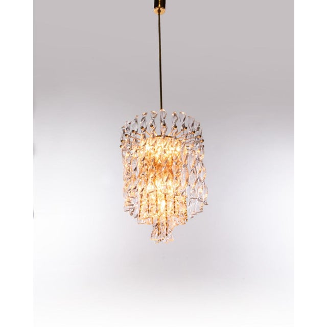 German Tendril Ribbon Chandelier in Crystal Glass & Gilt-Brass from Palwa, 1960s For Sale - Image 16 of 17