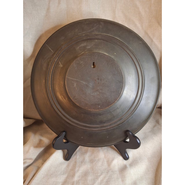 Metal Oversized 13.5" Tzel Tzion Tel Aviv Brass Plate - Herzl Inscription - Heavy 775g Mid-Century Israeliana Masterpiece For Sale - Image 7 of 12